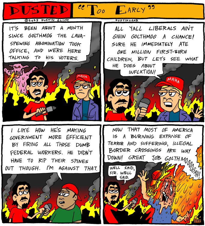 dustinland too early comic